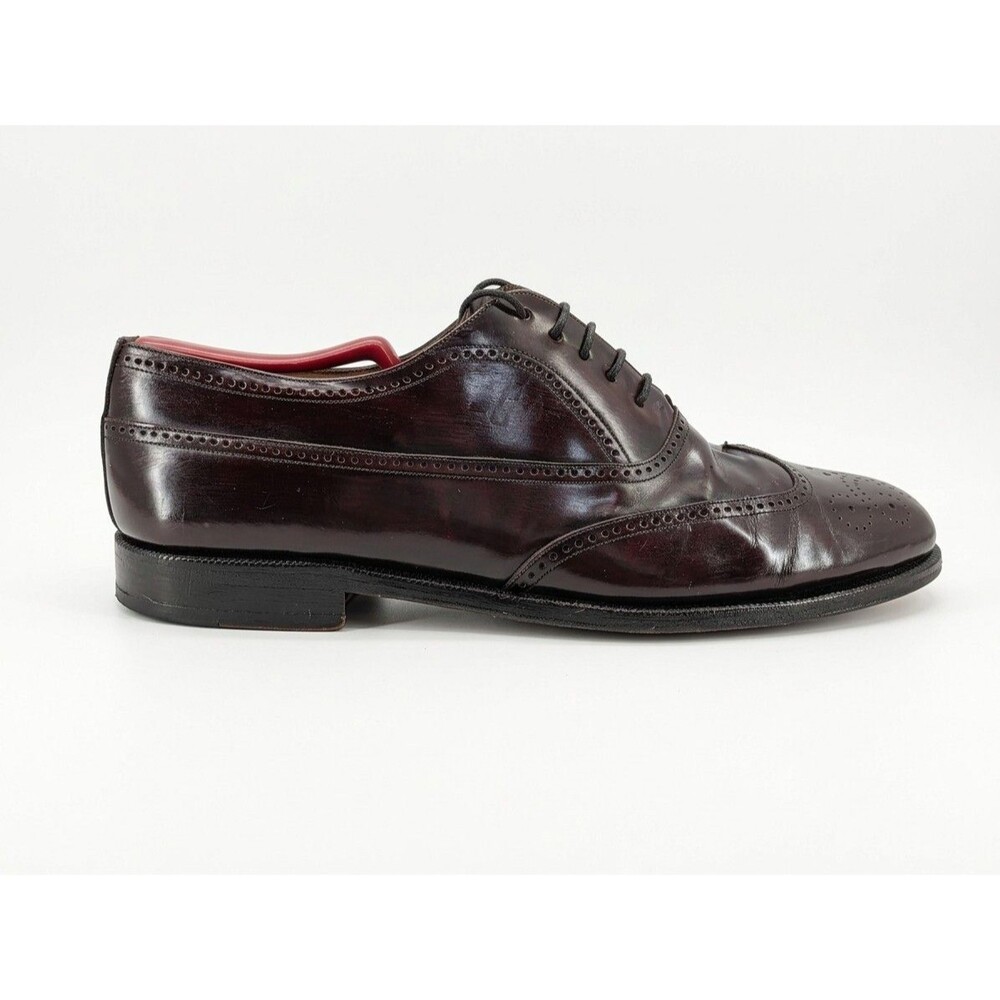 Mezlan Wingtip Dress Shoes Mens Burgundy Leather Made in Spain Lace Up 10.5 W